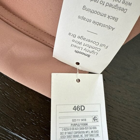 Auden 46D Smooth Lightly Lined Comfort Full-coverage bra Mauve - Picture 4 of 6